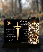 Wieczny Znicz Statuetka Led na Grób Cmentarz Wszystkich Świętych Jezus