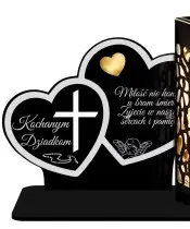 Openwork Solar LED Candle Two Hearts Patterns Sentences Gold