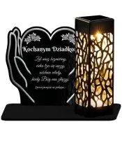 Znicz Solarny Statuetka Led na Grób Cmentarz Wszystkich Świętych Serce