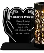 Znicz Solarny Statuetka Led na Grób Cmentarz Wszystkich Świętych Serce