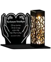 Solar Candle Led Statuette for the Grave of All Saints Cemetery Heart