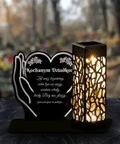 Znicz Solarny Statuetka Led na Grób Cmentarz Wszystkich Świętych Serce