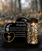 Solar Led Candle Statuette for the Grave of All Saints Heart Cemetery