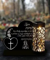 Solar Candle Statuette for the Grave of All Saints Heart Cemetery
