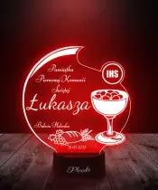 Pamiątka Pierwsza Komunia Święta IHS Eucharystia Lampka LED Plexido