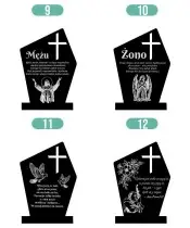 Znicz Solarny LED Statuetka Nagrobna Krzyż Z Sentencją Wszystkich Świętych