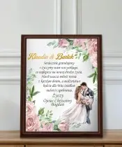 Pamiątka Ślubna Dla Nowożeńców Ramka Z Życzniami Prezent Z Twoim Grawerem
