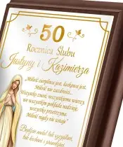 Pamiątka Z Okazji Rocznicy Ślubu Ramka Z Życzeniami Na Prezent Z Grawerem