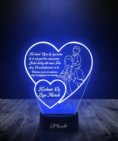 Lampka Nocna LED 3D Serce z Życzeniami