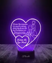 Lampka Nocna LED 3D Serce z Życzeniami