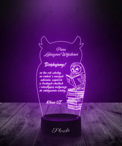 Lampka Nocna LED 3D Podziękowania Dla Nauczyciela