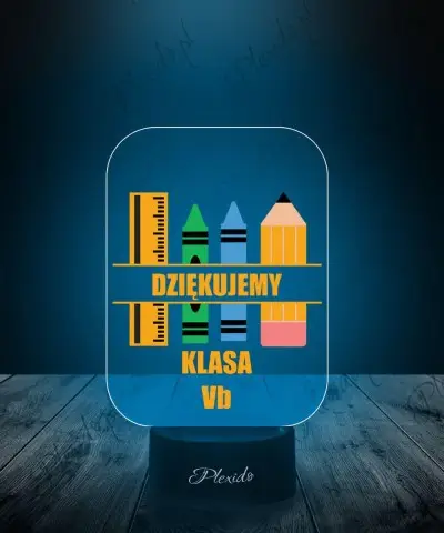 Lampka LED 3D z Nadrukiem Przybory Szkolne