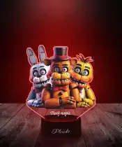 Lampka LED 3D z Nadrukiem FNAF Freddy Bonnie Chica