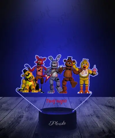 Lampka LED 3D z Nadrukiem FNAF Animatroniki
