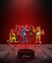Lampka LED 3D z Nadrukiem FNAF Animatroniki