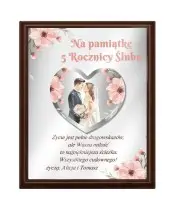 Pamiątka Z Okazji Piątej Rocznicy Ślubu Na Prezent Ramka Z Życzeniami