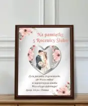 Pamiątka Z Okazji Piątej Rocznicy Ślubu Na Prezent Ramka Z Życzeniami