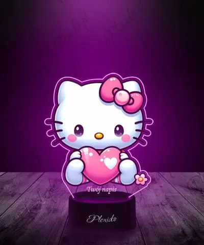 Lampka LED 3D Plexido z Nadrukiem Hello Kitty