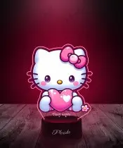 Lampka LED 3D Plexido z Nadrukiem Hello Kitty