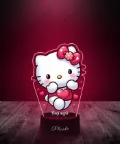 Lampka LED 3D Plexido z Nadrukiem Hello Kitty Serce