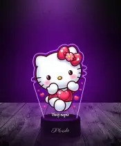 Lampka LED 3D Plexido z Nadrukiem Hello Kitty Serce