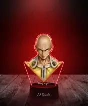 Lampka LED 3D Plexido z Nadrukiem UV One Punch Man Saitama