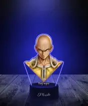 Lampka LED 3D Plexido z Nadrukiem UV One Punch Man Saitama