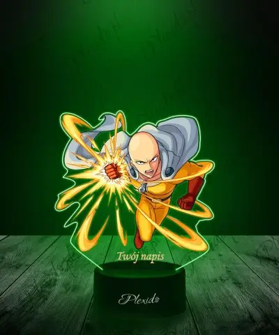 Lampka LED 3D Plexido z Nadrukiem UV One Punch Man Saitama