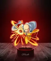 Lampka LED 3D Plexido z Nadrukiem UV One Punch Man Saitama