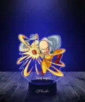Lampka LED 3D Plexido z Nadrukiem UV One Punch Man Saitama