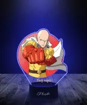 Lampka LED 3D Plexido z Nadrukiem UV One Punch Man Saitama