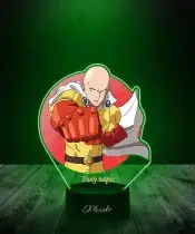 Lampka LED 3D Plexido z Nadrukiem UV One Punch Man Saitama