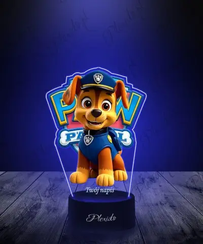 Lampka LED 3D Plexido z Nadrukiem UV Psi Patrol Chase