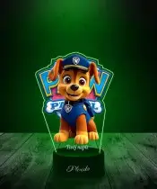 Lampka LED 3D Plexido z Nadrukiem UV Psi Patrol Chase