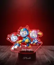 Lampka LED 3D Plexido z Nadrukiem UV Psi Patrol Skye Marshall Chase