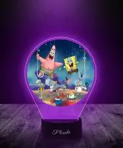 Lampka LED 3D Plexido z Nadrukiem UV Spongebob
