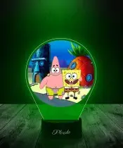 Lampka LED 3D Plexido z Nadrukiem UV Spongebob Patryk