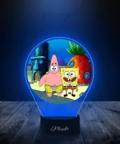 Lampka LED 3D Plexido z Nadrukiem UV Spongebob Patryk