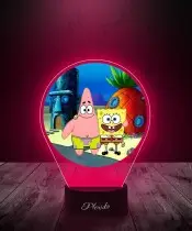Lampka LED 3D Plexido z Nadrukiem UV Spongebob Patryk