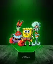 Lampka LED 3D Plexido z Nadrukiem UV Spongebob Skalmar Pan Krab