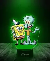 Lampka LED 3D Plexido z Nadrukiem UV Spongebob Skalmar