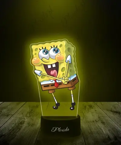 Lampka LED 3D Plexido z Nadrukiem UV Spongebob