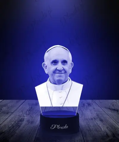 Lampka LED 3D Plexido Papież Franciszek
