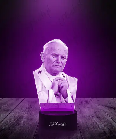 Lampka LED 3D Plexido Święty Jan Paweł II Papież