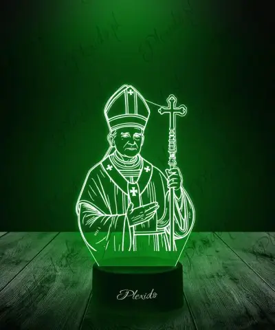 Lampka LED 3D Plexido Święty Jan Paweł II Papież