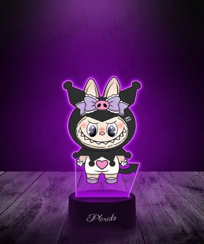 Lampka LED 3D Plexido z Nadrukiem UV Labubu Hello Kitty Kuromi