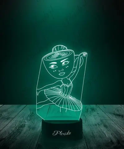 Lampka Nocna LED 3D Plexido Ballerina Cappucinna