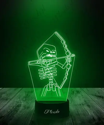 Lampka Nocna LED 3D Plexido Skeleton Szkielet Łucznik Minecraft