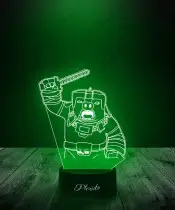Lampka Nocna LED 3D Plexido Wojownik Świni Minecraft