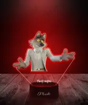 Lampka LED 3D z Nadrukiem UV Pan Wilk i Spółka